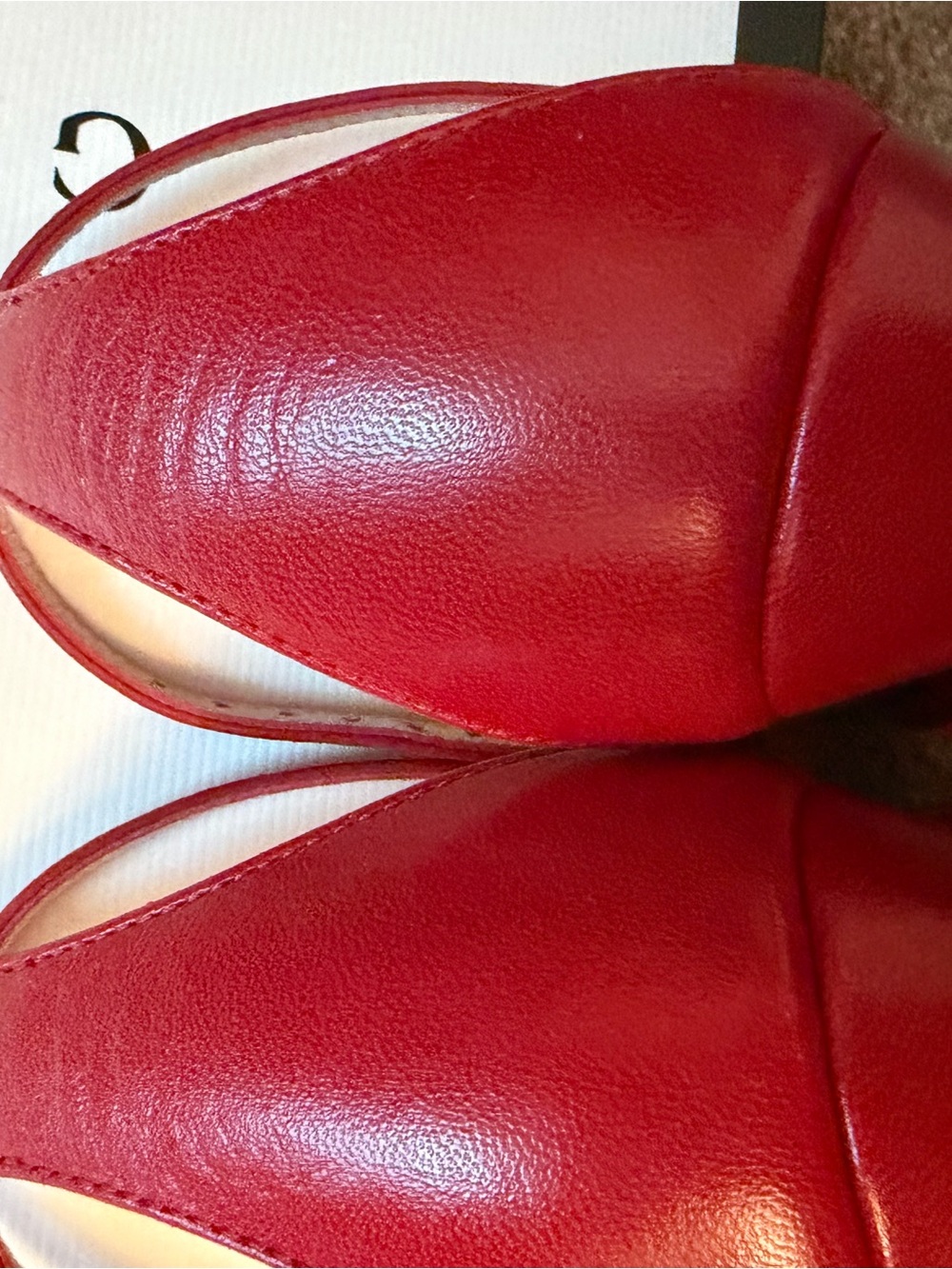Gucci Red Leather Knot Slingback Heels - Picture 12 of 16
